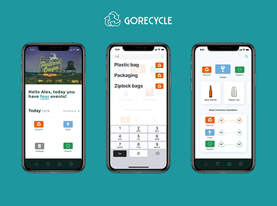 Recycling App app design illustration mobile plastic recycle reduce reuse typography ux