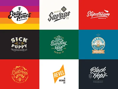 My 9 Breweries beer branding breweries brewery craft craft beer hops icons illustration lettering logo