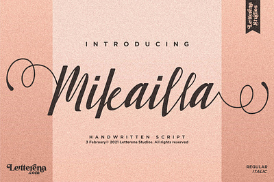 Mikailla - Beautiful Script Font apparel apparel font branding design font font design fonts icon illustration lettering logo script font typography vector