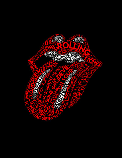 Rolling Stones Art design guitar music rollling stones