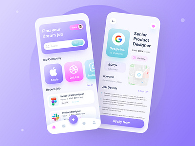 Jobsee - Job App Design 3d clean find work find your job finder full time job job job app job finder job list job website minimal mobile app design modern online job remote work search job ui uiux ux