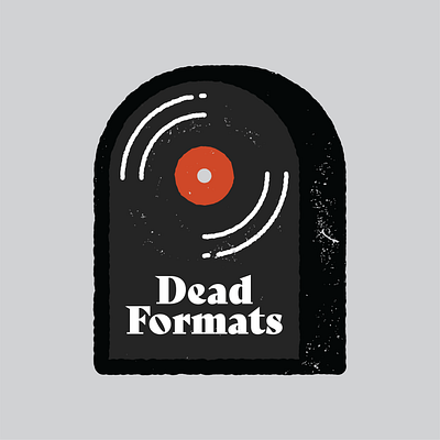 Dead Formats – Logo branding dead design gravestone headstone illustration logo music record vinyl record