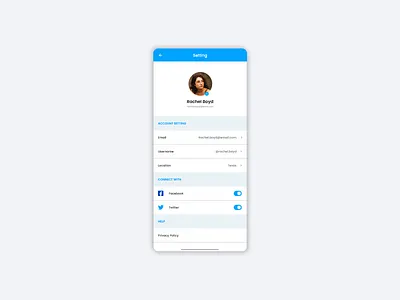 Daily Ui #007 - Setting app dailyui dailyuichallenge design flat graphic design minimal typography ui ux web