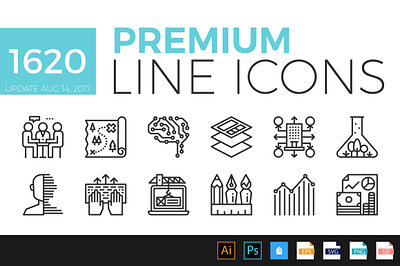 Premium Line Icons bundles commercial use concept design editable file icon font iconjar illustration pixel art