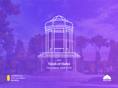 Tomb of Hafez design flat illustration minimal vector