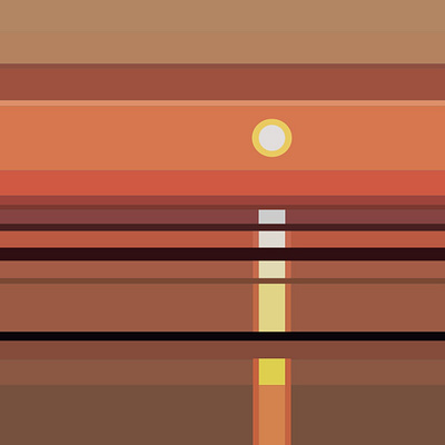Sunset reflection design flatdesign flatposter illustration vector