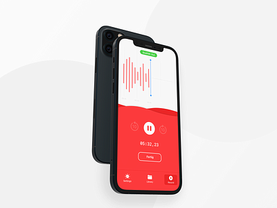 Recording App app clean design interface ios mobile recording red simple ui uiux ux