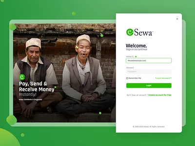 eSewa Login clean concept design login login form login page nepal uidesign uiux wallet walletapp webdesign