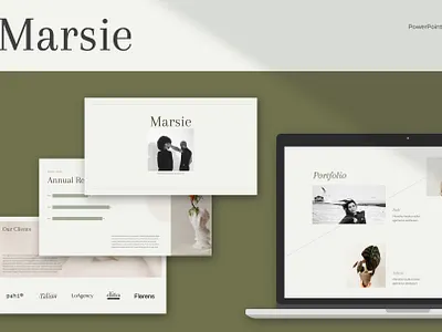 Marsie Presentation Template branding brandingkit design googleslides illustration keynote moodboard powerpoint presentation template trending typography welcomekit