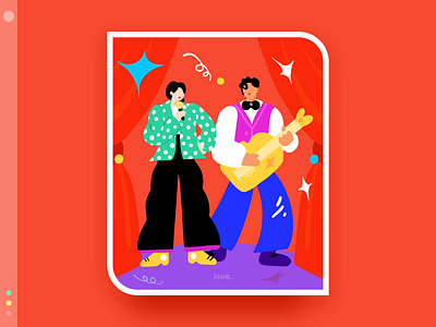 My favorite band series 3 band color design flat illustration red