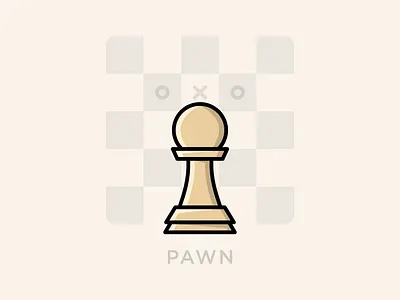 Chess Pawn 🎲 2d artwork chess chess piece chessboard chesspiece design dribbble flat illustration lineart pawn tactics vector