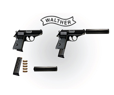 Walther PPK Vector graphic concept art design icon illustration vector