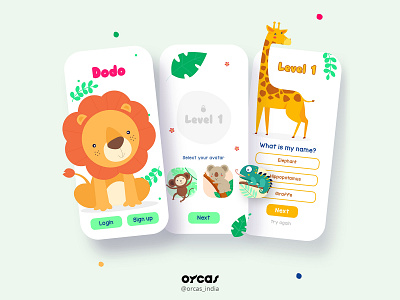 🦁 Kindergarten Quiz app | UI Design app app design illustration orcas india ui ui ux uidesign uiux uxdesign