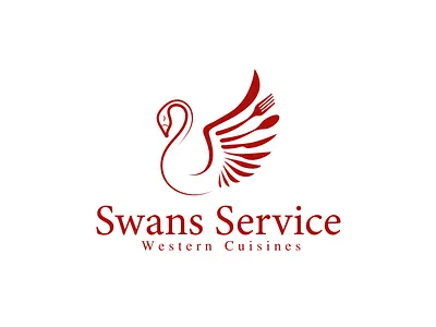 Swan Service brand cuisine food logo logo design recipe resturant service swan western