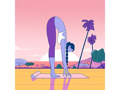 Time off. character illustration inspiration landscape meditation photoshop sport stretching styleframe yoga yoga pose
