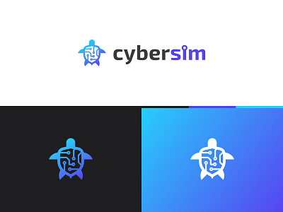 CyberSim logo animal logo branding cybersecurity digital digital logo digital turtle identity logo logo design shield shield logo turtle turtle logo vector