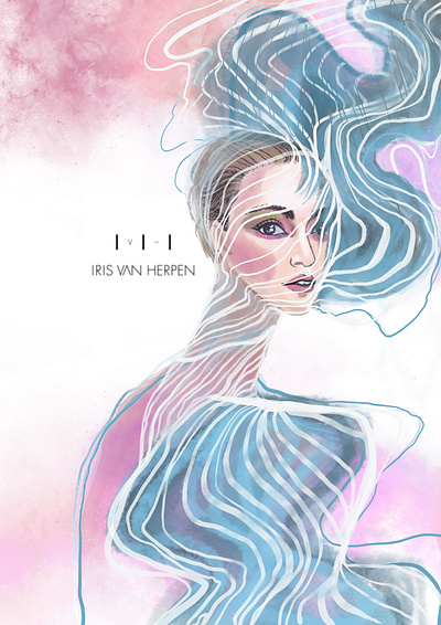 Iris Van Harpen Look coutureillustration design digital portrait fashion fashion brand fashion design fashion illustration fashion illustrator fashion portrait fashion post fashion sketch fashionillustration illustration iris van harpen procreate art procreate portrait runway