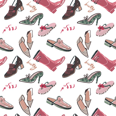 Shoes, seamless pattern branding design fashion fashion brand fashion design fashion illustrator fashionillustration illustration pattern pattern art pattern design procreate pattern shoe pattern