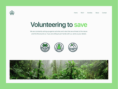 Conserve - Donation & Volunteership Website cleanui conservation conserve donate endangered endangered species green minimal modern nature nature conserveation nature photography typography volunteer volunteering volunteership