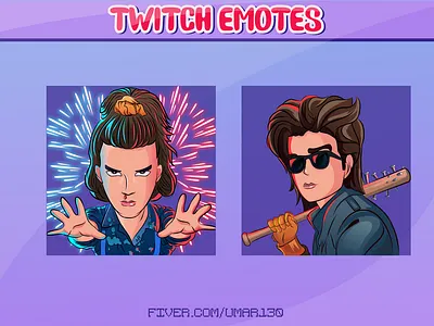 Stranger things twitch emotes badges cartoon emotes chibi twitch emotes emotes kawaii twitch emotes streamer streamers twitch emotes twitch sub badges twitchtv