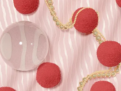 Pearls 3d 3d art blender fabric illustration pearls pompom refraction