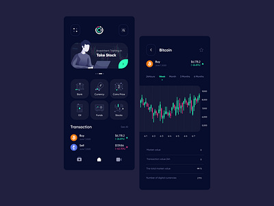 Cryptocurrency App Ui Design app appdesign bitcoin crypto dark design trend ui uidesign userinterface ux wallet