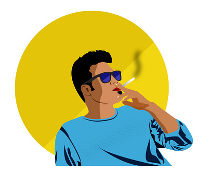 Flat Illustration flat illustration illustrator smoker vector