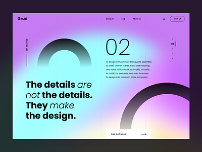 Grad. Landing page agency app branding clean digital gradient graphic design landing landing page minimal typogaphy ui ux web