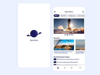 Space News figma freepik mobile mobile ui news space