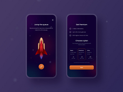 Boost & Premium Pages app app design boost dark dark mode illustration mobile mobile app mobile ui page premium social social app socialapp socialmedia ui uidesign