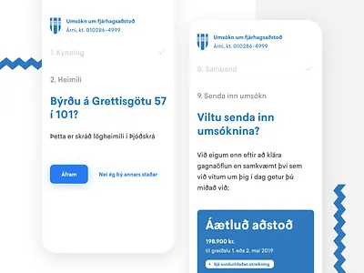 Reykjavik Financial Aid – Application Flow product ui ux