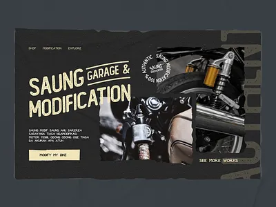 Garage Website Design Hero Landing Page automotive dark garage header header design header exploration header illustration headers hero hero banner hero image hero images hero section heroes landing page mod service ui ux web design