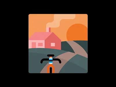 Bike Trip adventure bike clean cycling design flat illustration landscape minimal mountain bike outdoors sport vector