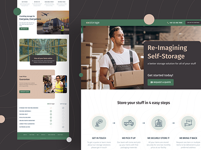 exstorage - self-storage management design landing page minimal project squareboat storage ui ux web website webui xd