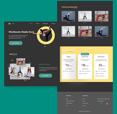 Fitness Website - Dark Mode exercise fitness landing page design ui design website design