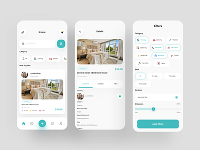 Home Services App app app design clean cleaning creative design filters flat home ios minimal mobile app design modern services trendy ui ui ux design ui design uiux ux