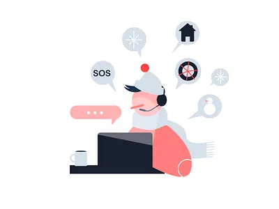 Snow Assistance adobe illustrator assistance assistant branding character characterdesign design helping illustration illustrator online remote snow snow assistance snowing tech technology vector