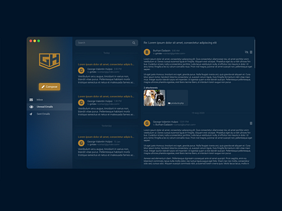 Email Application UI app application design electron email illustration illustrator software ui vector window