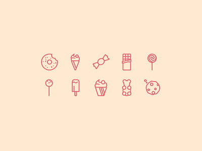 Sweets Icon Set icon icon set iconography iconset outline sketch library sweets