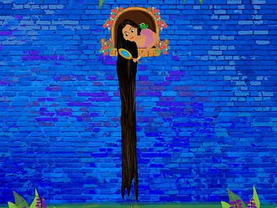 An unseen moment from the famous fairytale art doodle illustration