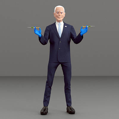 Waiting for the president to vaccinate everyone 3ds max character design joe biden marvelous designer zbrush