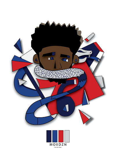 Embiid abstract artwork basketball embiid hoops illustration job nba nba poster philly sixers