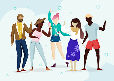 Group of Friends culture flat human illustration inclusive inclusive design