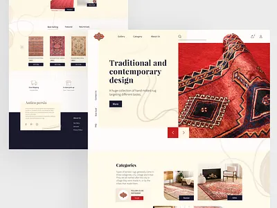 Persian Rug ecommerce landing page art carpet classic commercial craft culture ecommerce figma historic landingpage minimal persian design product design rug tradition trend ui ux vintage webdesign