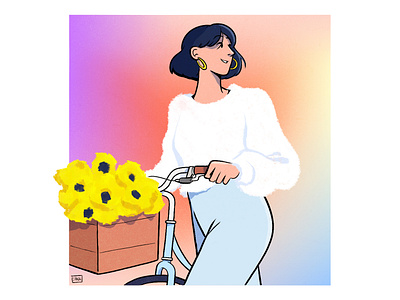 Fleurs à vélo art colour design drawing fashion illustration paris photography style