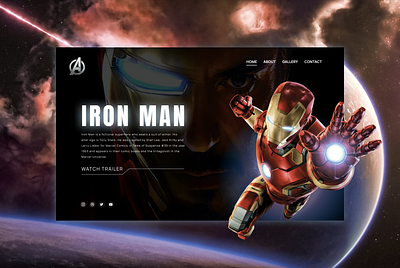 Daily UI | Landing Page dailyui design figma futuristic iron man landing page mobile ux web design