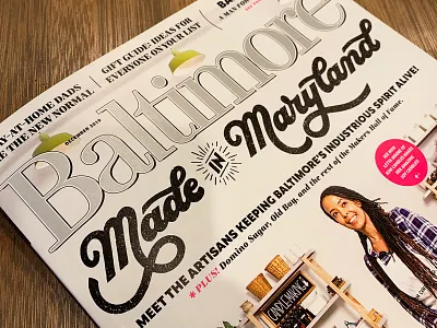 Baltimore Magazine Cover Story Lettering baltimore hand lettering lettering magazine script