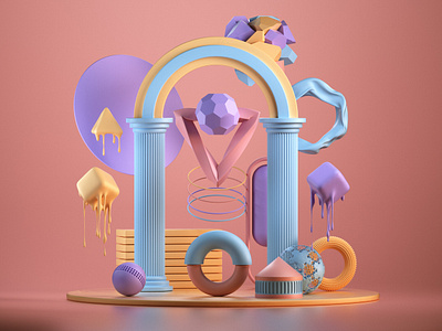 3D Abstract Composition - Yummy 3d art 3d artist 3d composition 3d illustration 3d modeling abstract abstract composition advertising animation composition design graphic designer graphicdesign illustration modeling motion graphics product styleframe stylized stylized abstract composition