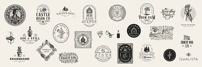 2020 artisan bison cbd coffee distillery hand drawn handdrawn illustration logo oak patisserie rustic still vintage vintage design vintage logo