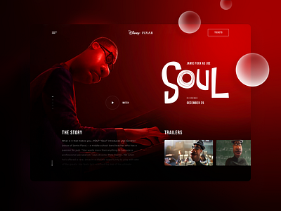 Shots for Practice. Movie Concept black cartoon design disney film movie pixar red soul ui ui ux ui design uidesign ux design web webdesign website website design